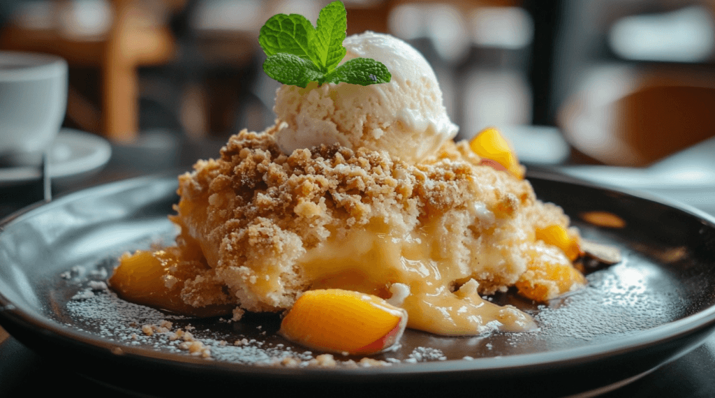 peach cobbler and a crumble